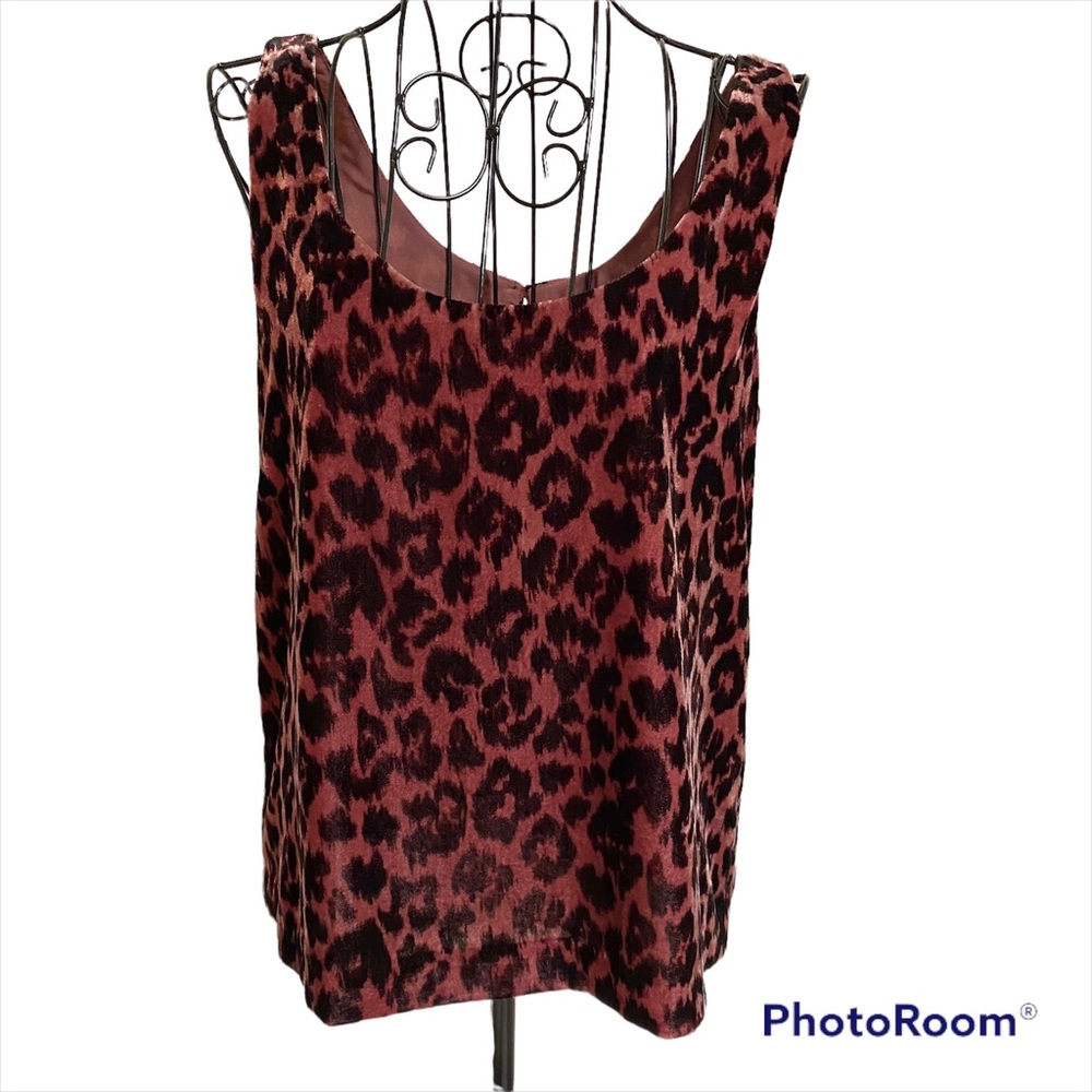 J. Crew Always Rose Leopard Print Velvet Tank NWT Size 2